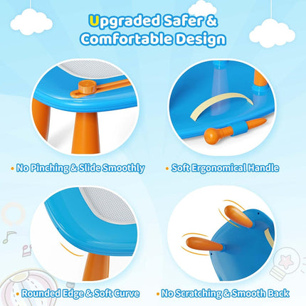Magnetic Drawing Board, Toddler Girl Toys for 1-3 Year Old, Doodle Board Pad Learning and Educational Toys for 1 2 3 Year Old Baby Kids Birthday Gift (Light Blue)