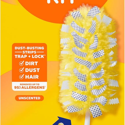 Duster Kit with 3 Ft Extendable Handle | Includes 1 Duster Extendable Handle (3 Ft). 3 Heavy Duty Duster Refills. for Ceiling Fans, Vents, and Hard to Reach Places