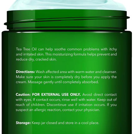 New York Biology Tea Tree Oil Foot Cream for Dry Feet and Rough Heels - Moisturizing Foot Cream - 8 Oz