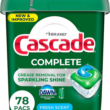 Complete Dishwasher Pods - Fresh Scent Actionpacs, Dishwasher Detergent, Dishwasher Soap, Detergent Pods, 78 Count