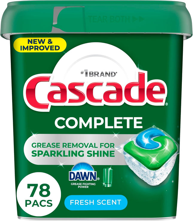 Complete Dishwasher Pods - Fresh Scent Actionpacs, Dishwasher Detergent, Dishwasher Soap, Detergent Pods, 78 Count