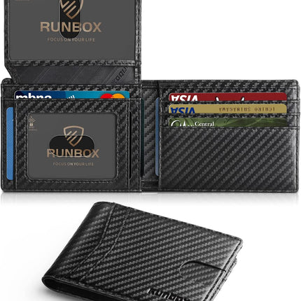 Wallet for Men -Slim Rfid Leather Mens Bifold Novelty Wallets 2 ID Window with Gift Box Men'S Accessories | Slim