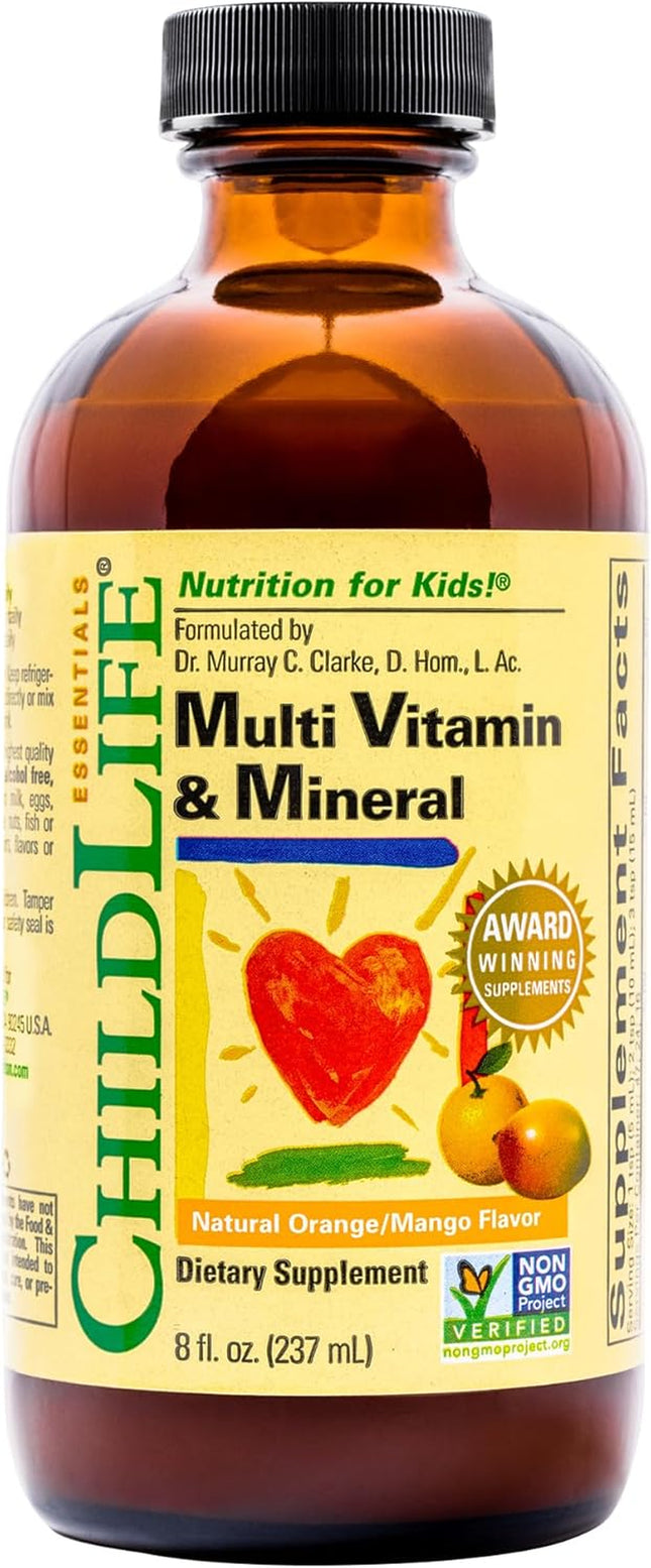 Kids Multivitamin & Mineral - Vitamins for Kids, Liquid Multivitamin Supplement for Toddler & Baby Wellness - Natural Orange & Mango Flavor, 8 Fl Oz (Pack of 1)