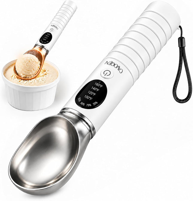 Heated Ice Cream Scoop, Rechargeable with Dishwasher-Safe Head