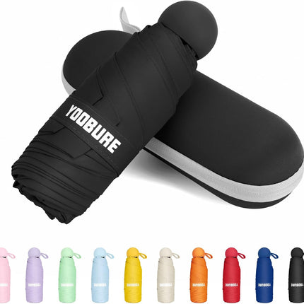 Travel Umbrella Portable Compact Umbrellas, Pocket Mini for Purse, Umbrellas for UV Sun & Rain Small for Backpack, Umbrella with Case Folding for Kids Women