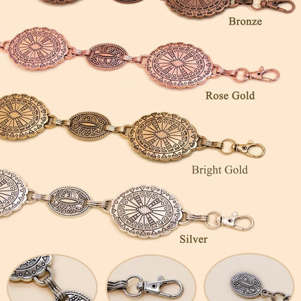 Western Metal Concho Belt for Women Cowgirl Chain Belts for Dresses Jeans Country Concert Outfit