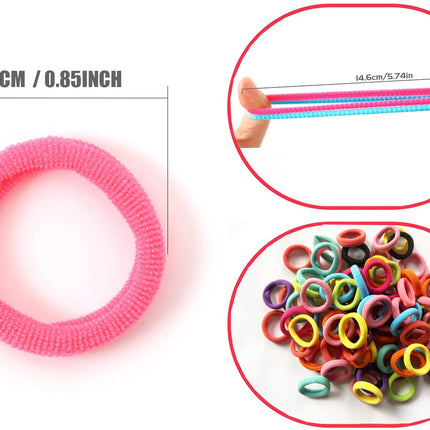 100 Pcs Baby Hair Ties, Seamless Cotton Toddler Hair Ties for Girls and Kids, Multicolor Small Soft No Damage Hair Elastics Ponytail Holders(10Colors)