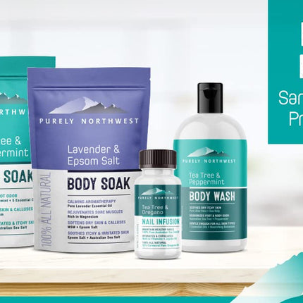 -Tea Tree, Peppermint, MSM & Epsom Salt Foot Soak-For Stubborn Foot Odor, Burning & Itching Associated with Athletes Foot- Softens Dry Skin & Calloused Heels-1 Pound