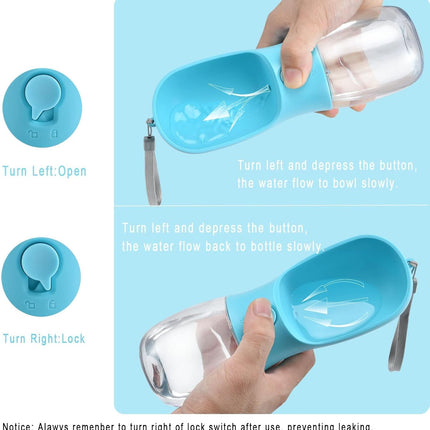 Dog Water Bottle with Food Container, Travel Puppy Water Bowl, Portable Pet Dispenser, Dog Gift Stuff Accessories Items, Puppy Essentials Necessities for Yorkie Cat Walking and Hiking