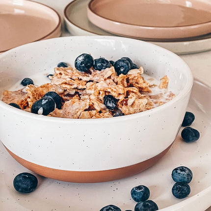 Ceramic Flat Bowls Set of 4-25 Oz- for Soup, Salad, Rice, Cereal, Breakfast, Dinner, Serving, Oatmeal, Etc - Microwave, Dishwasher and Oven Safe Porcelain Bowl for Eating and Kitchen - Vanilla