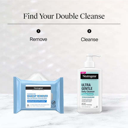 Neutrogena Makeup Remover Towelettes for Face with Micellar Water Daily Alcohol-Free Gently Removes Oil Dirt and Waterproof Makeup in a Simple Fully Plant-Based Cloth, 25 Ct