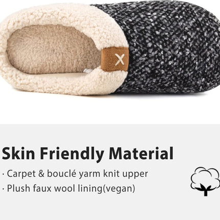 Mens Warm Fuzzy Slip on Slippers, Sherpa Lined House Shoes with Memory Foam for Indoor Outdoor, Mens Gifts for Winter