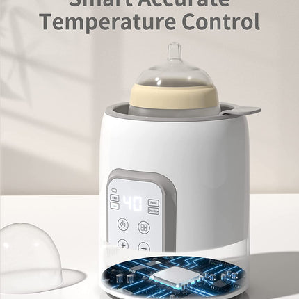 Bottle Warmer,  8-In-1 Fast Baby Bottle Warmer with Timer, Safe for Breastmilk Nutrients, Accurate Temperature Control, with Defrost, Sterili-Zing, Keep Warm, Heats Baby Food & Bottles