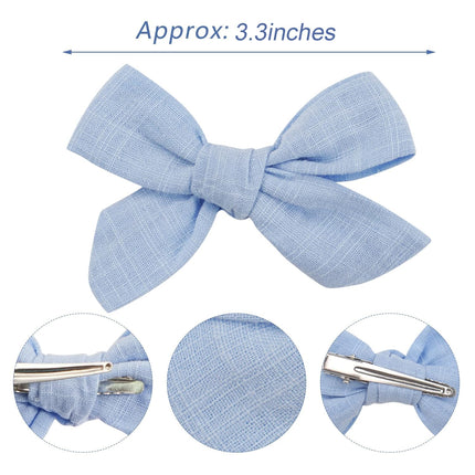 40 Pieces Girls Hair Bows Linen Fabric Bows Alligator Clips Hair Accessories for Little Girls Toddlers Kids and Teens