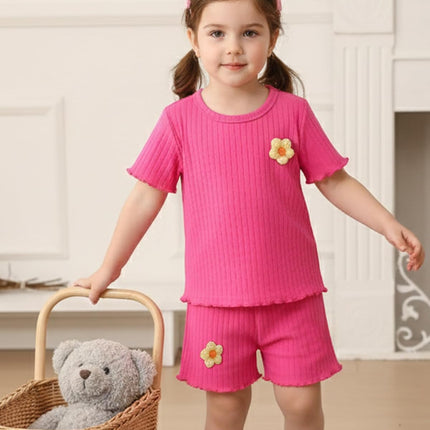 Toddler Baby Girl Summer Clothes Toddler Girls Summer Outfits Short Sleeve T-Shirts Shorts Clothing Set 6M-3Y