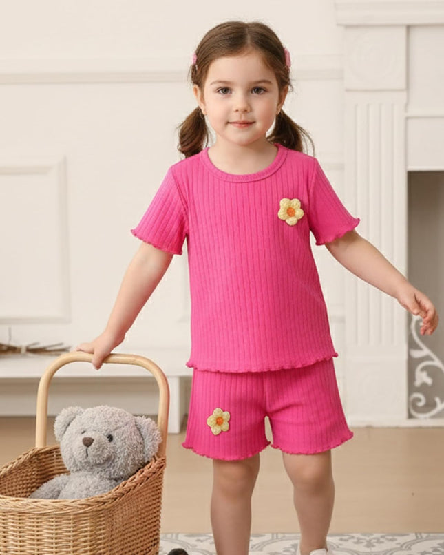 Toddler Baby Girl Summer Clothes Toddler Girls Summer Outfits Short Sleeve T-Shirts Shorts Clothing Set 6M-3Y