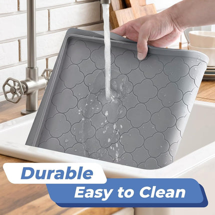 Waterproof under Sink Mat 34" X 22", Thick Silicone Mat Cabinet Protector for Kitchen and Bathroom, Shelf Liner, Home Organizer and Storage, Multipurpose Tray for Gadgets and Essentials