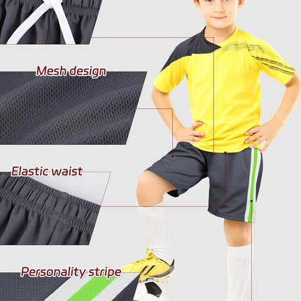 5 Pack Boys Athletic Shorts Boys Shorts Mesh Basketball Soccer Quick Dry Gym Clothes for Kids with Drawstring