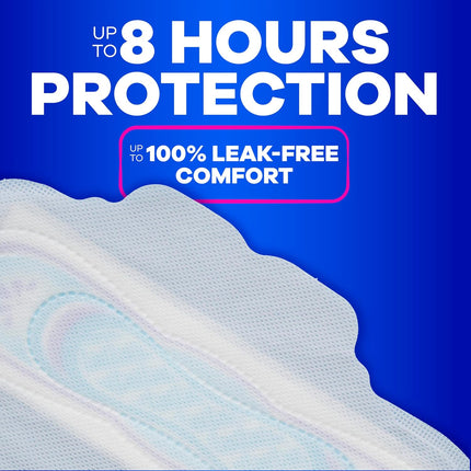 Ultra Thin Feminine Pads with Wings for Women, Size 1, Regular Absorbency, Unscented, up to 100% Leak-Free Protection, 46 Count