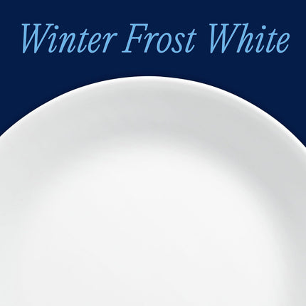 Vitrelle 8-Piece Dinner Plates Set Triple Layer Glass and Chip Resistant, Lightweight round Plates, Winter Frost White