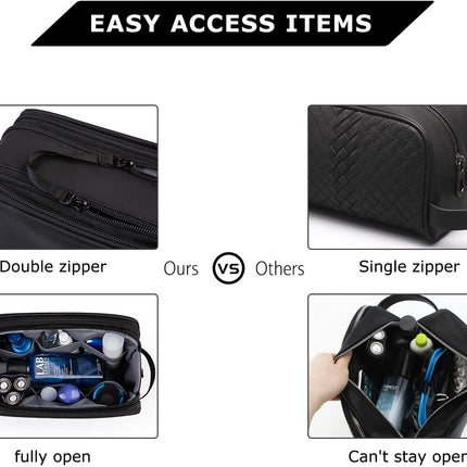 Toiletry Bag for Men, Travel Toiletry Organizer Dopp Kit Water-Resistant Shaving Bag for Toiletries Accessories, Door Room Essentials, Black-Medium