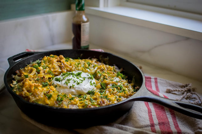 Seasoned Cast Iron Skillet 10.25 Inches - Pfas-Free, Non-Toxic Cookware - Use with an Oven, Stove, Grill, or Campfire - Naturally Non-Stick & Oven Safe | Camping-Cooking-Utensils