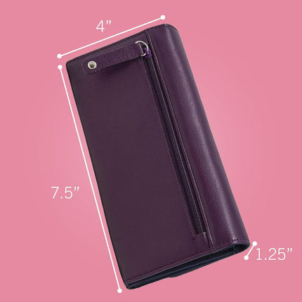 Money Manager Womens Slim RFID Blocking Wallet, Small Bifold Credit Card Holder with Zipper Coin Pocket and ID Window