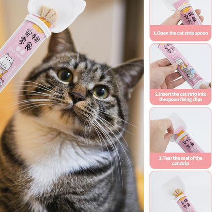 5 PCS Cat Food Can Covers Lids Set, Silicone Pet Food Can Lids with Multi-Function Cat Food Spoon and Opener, Cat Bar Squeezer, Stainless Steel Wet Food Spoon for Cats and Dogs (Pink) (Black Pink)