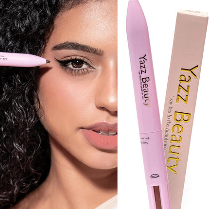 - 4 in 1 Makeup Touch up Pen with Nude Lip Liner, Black Eyeliner, Medium Brown Eyebrow Pencil, and Radiant White Matte Highlighter, Compact Beauty Pen, Smudge Proof, Vegan, Cruelty-Free