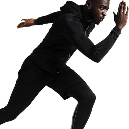 5Pcs Men'S Compression Pants Shirt Top Long Sleeve Jacket Athletic Sets Gym Clothing Mens Workout