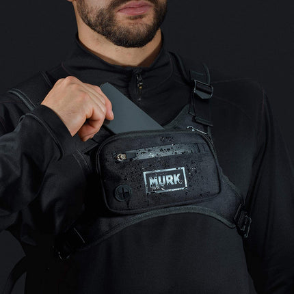 Water Resistant Running Vest Chest Pack, Phone Holder for Running, Lightweight Training Pack with Reflective Detail