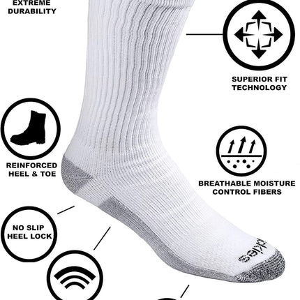 Men'S Multi-Pack Dri-Tech 2.0 Moisture Control Heel-Lock Crew Socks, Black, Shoe Size: 6-12