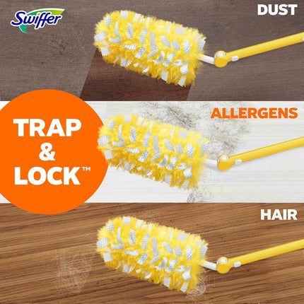 Duster Kit with 3 Ft Extendable Handle | Includes 1 Duster Extendable Handle (3 Ft). 3 Heavy Duty Duster Refills. for Ceiling Fans, Vents, and Hard to Reach Places