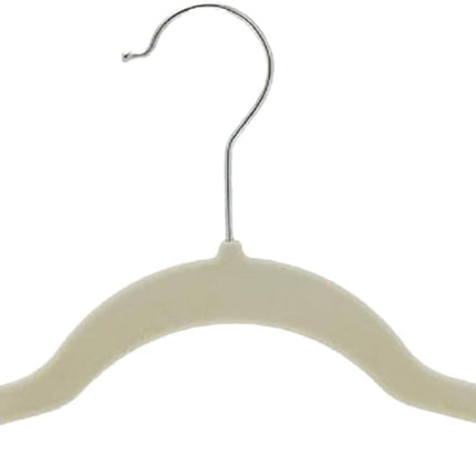 Slim Velvet Non-Slip Space Saving Suit Clothes Hangers, Closet Organizer, Ivory/Beige, 30-Pack