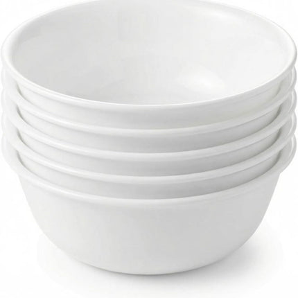Vitrelle 28-Oz Soup/Cereal Bowls Set of 6 Chip & Crack Resistant Dinnerware Bowls for Soup, Ramen, Cereal and More, Triple Layer Glass, Winter Frost White