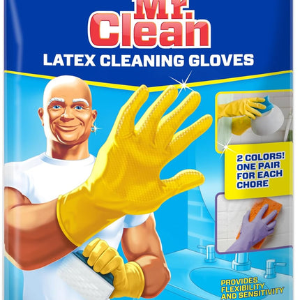 Large Reusable Latex Gloves, 2 Color, 2 Pairs