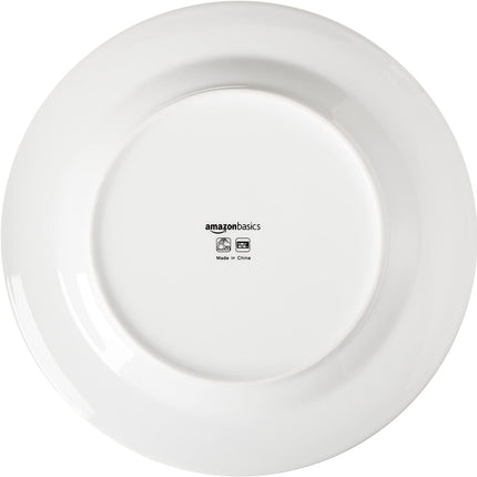 6-Piece White Dinner Plate Set, Microwave and Dishwasher Safe for Everyday Use, 10.5 Inches