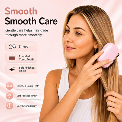 Mini Hair Straightener Brush Cordless Portable Travel Flat Iron Steam Small Heated Styling Comb Rechargeable Wireless Tool for Short & Long Bangs Roots and Edges Compact Blackpurse Size (Black)