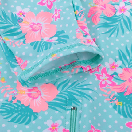 Short Sleeve Girls Swimsuits UV 50+ One Pieces Zipper 2-14Y | from Beach Vacations and Pool Parties to Cruises and Water Parks, This Colorful Floral Swimsuit Is Her Summer Favorite