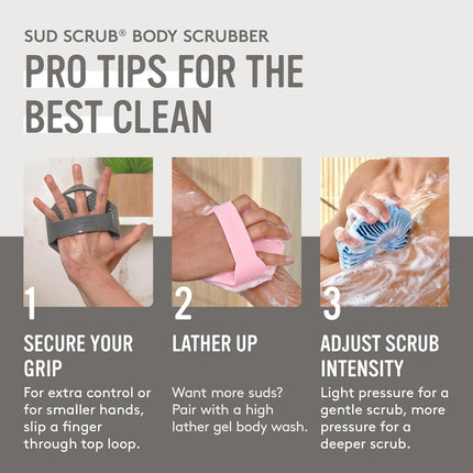 ® Antimicrobial Silicone Body Scrubber, Exfoliating Body Brush for Sensitive Skin, Antibacterial Shower Scrubber for Body, Bathroom Essentials for Men & Women, Clay
