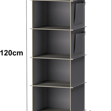 Hanging Closet Organizer and Storage, 6-Shelf, Grey | Dorm Room Essentials for Guys, Clothes Organizer with 2 Side Pockets, Hanging Shelves for Closet Storage, Breathable Fabric