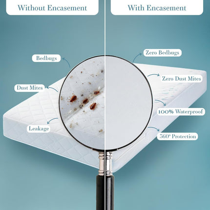 Mattress Protector Zippered Full XL Size, 100% Waterproof Bed Bug and Dust Mite Proof Mattress Encasement, Absorbent 6 Sided Mattress Cover