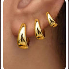 3 Pairs Classic Gold