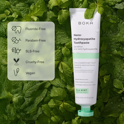 Fluoride Free Toothpaste, Nano Hydroxyapatite Toothpaste, Appropriate for Sensitive Teeth - for Adult Oral Care - Ela Mint Flavor, 1.3 Fl Oz 2Pk