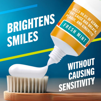 Deep Clean Toothpaste, Kills 99.9% of Germs That Cause Bad Breath, Gingivitis & Plaque (1), Gentle Teeth Whitening with Fluoride for Anticavity Protection, Fresh Mint, 4 Oz, 2-Pack