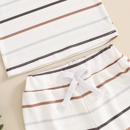 2Pcs Baby Boy Summer Clothes Infant Toddler Beach Outfits Sleeveless Tank Tops Shorts Set