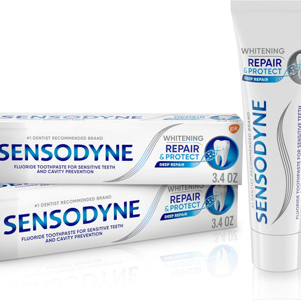 Repair and Protect Whitening Toothpaste, Toothpaste for Sensitive Teeth and Cavity Prevention, 3.4 Oz (Pack of 2)