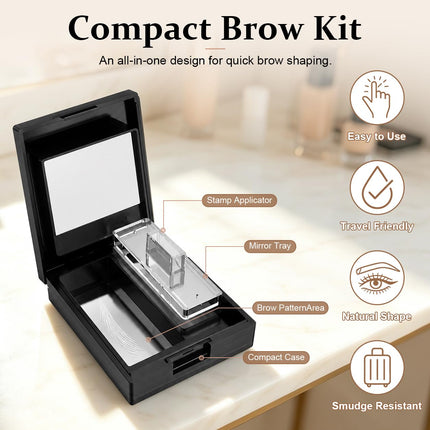 Eyebrow Stamp, Brow Stamp Stencil Kit, Brow Makeup Tool，Black 1：1PC