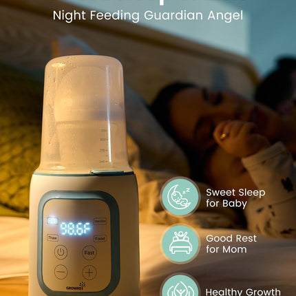 Bottle Warmer, 8-In-1 Fast Baby Milk Warmer with Timer for Breastmilk or Formula, Accurate Temperature Control, Multifunctional Baby Bottle Warmers for All Bottles- Blue