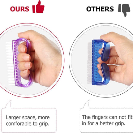 Handle Grip Nail Brush, Nail Brushes Hand Fingernail Brush Cleaner Scrubbing Kit Pedicure for Toes and Nails Men Women (4 Pack)